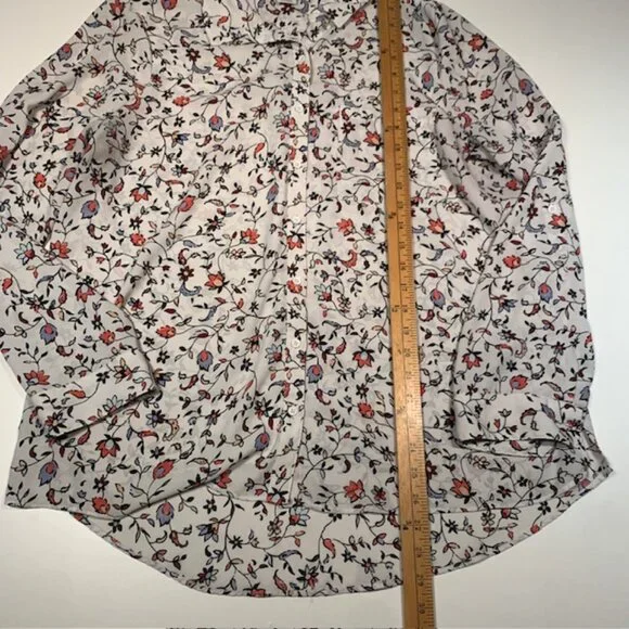 Reitmans Floral Blouse XL Lightweight Button Front Shirt Long Sleeve Boho Top - Picture 5 of 11